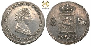 8 skilling 1825 Carl XIV johan. Kv.0/01