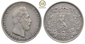 12 skilling 1865 Carl XV. Kv.1+