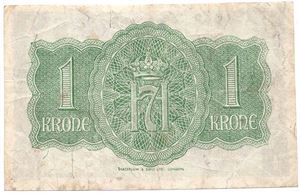 1 krone 1942 A.344366 London Utg. Kv.1