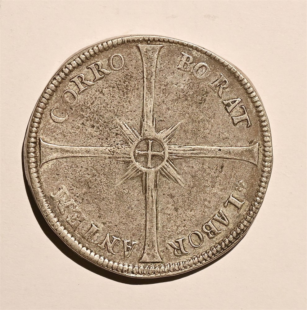 Norge 4 mark 1683 Danebrog kv. 1+