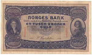1000 kroner 1932 A.0413411. Kv.1/1+