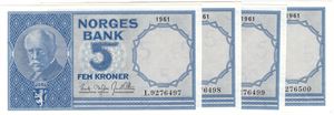 5 kroner 1961 I.9276497 - 500. Kv.0