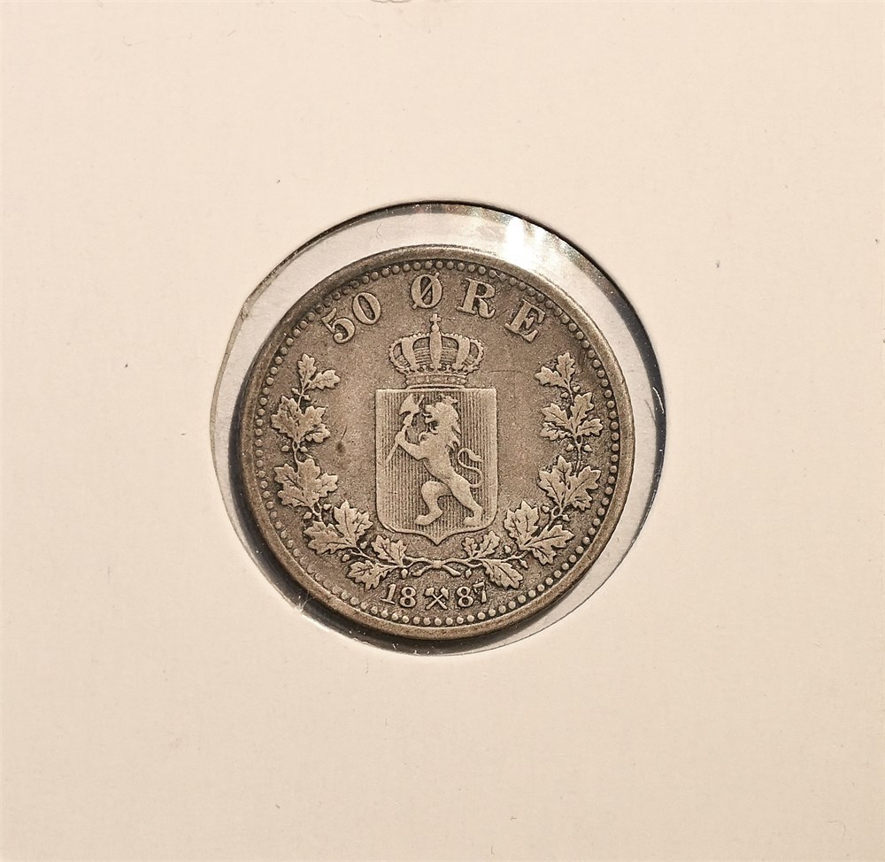 Norge 50 øre 1887 kv. 1