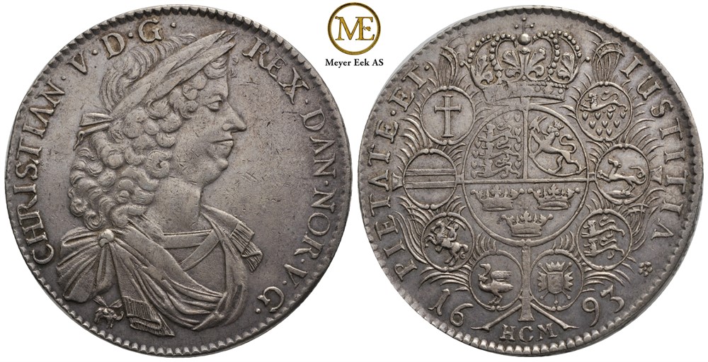 Speciedaler 1693 Christian V. Kv.1+/01