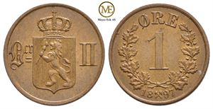 1 øre 1897 Oscar II. Kv.0