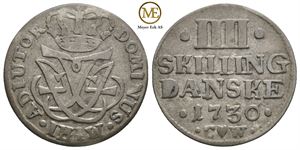 4 skilling 1730 Frederik IV. Kv.1+