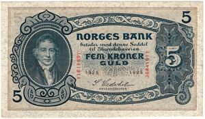 5 kroner 1925 J.6841911. Kv.1+