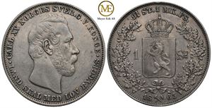 Speciedaler 1865 Carl XV. Kv.1+