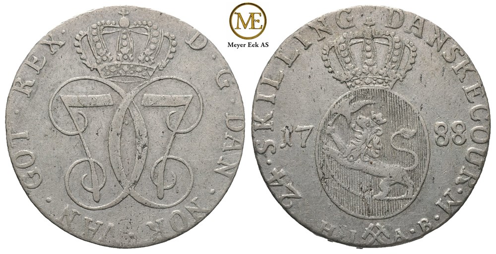 24 skilling 1788 Christian VII. Kv.1+