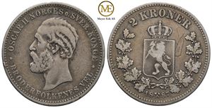 2 kroner 1887 Haakon VII. Kv.1