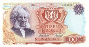 1000 kroner 1986 D.5526227. Kv.0