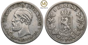 1 krone 1882 Oscar II. Kv.1