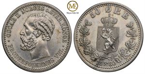 50 øre 1880 Oscar II. Kv.0/01