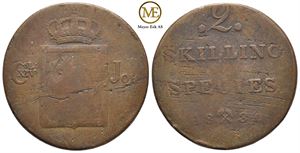 2 skilling 1834 Carl XIV Johan. Kv.1-