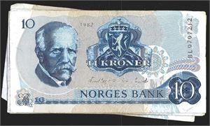 10 kr 1982BL,82BW,82BX,82BÅ,82CD,82CG, vk