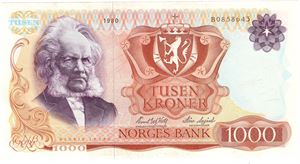 1000 kroner 1980 B.0858643. Kv.0