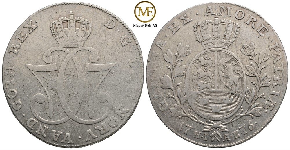 Speciedaler 1776 Christian VII. NMD.4a. Kv.1/1+