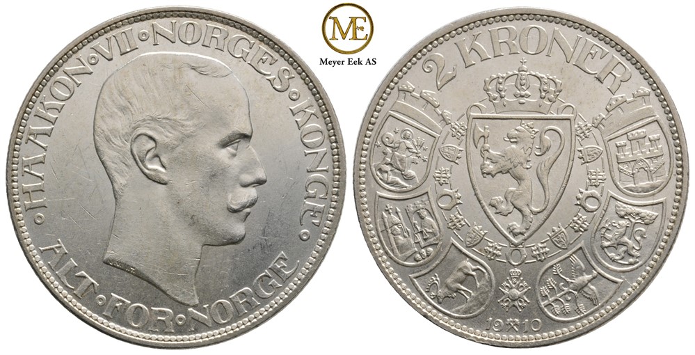2 kroner 1910 Haakon VII. Kv.0