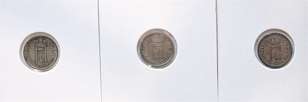Norge 10 øre 1917,1918 og 1919 kv. 1+,1+ og 1