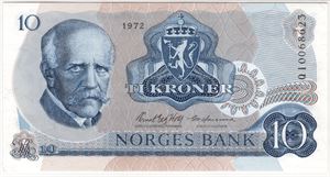 10 kroner 1972 QI.0068623. Erstatningsseddel. Kv.0