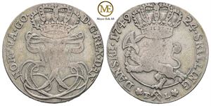 24 Skilling 1749 Frederik V. Kv.1/1+