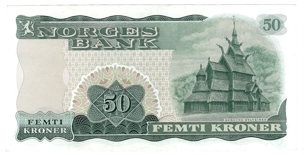 50 kroner 1973 Z.0025034. Erstatningsseddel. S-seddel. Kv.0/01