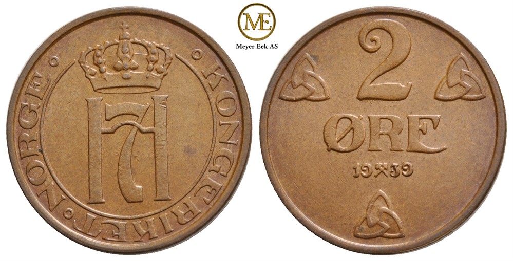2 øre 1937 Haakon VII. Kv.0