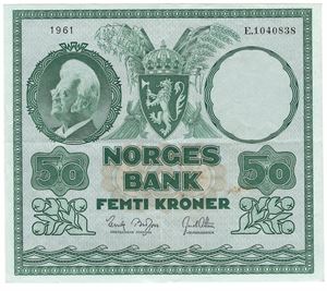 50 kroner 1961 E.1040838. Kv.1+/01