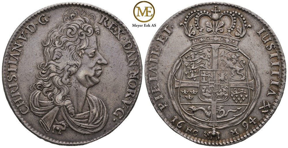 Speciedaler 1694 Christian V. Kv.1+/01
