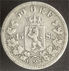 50 øre/15 skilling 1875 Kv.1/1-