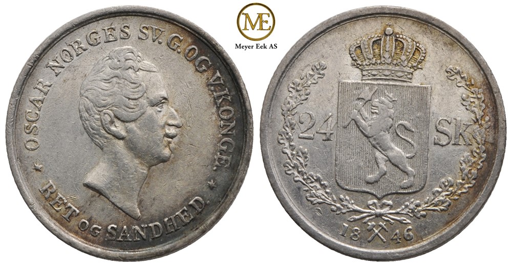 24 skilling 1846 Oscar I. Kv.01