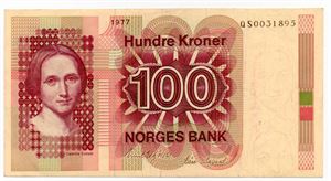 100 kroner 1977 QS erstatning ex. BMS 13.2.14