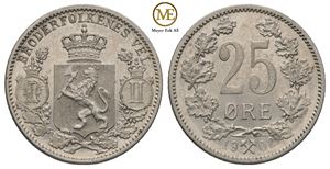 25 øre 1902 Oscar II. Kv.0/01