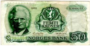 50 kroner 1972 X erstatning Kv.1-