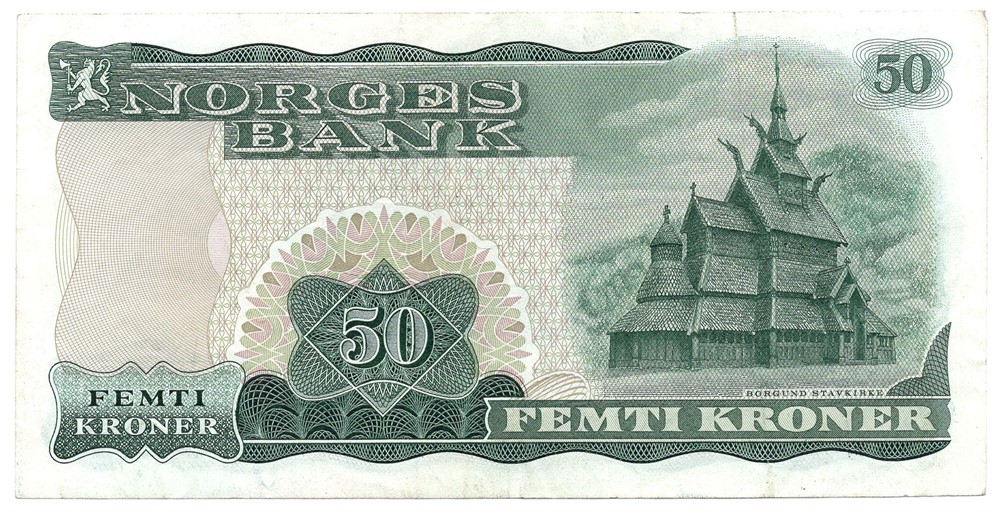 50 kroner 1973 Z.0032756. Erstatningsseddel. S-seddel. Kv.1/1+