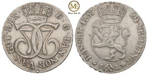 24 skilling 1767 Christian VII. Kv.1+