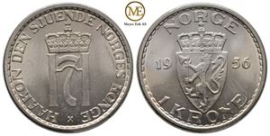 1 krone 1956 Haakon VII. Kv.0