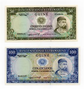 Portugisisk Guinea 50 escudos 17.12.71 og 100 escudos 1971 Samlerbørsen 23.6.17