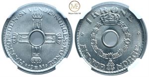 1 krone 1951 Haakon VII. MS66. Prakt