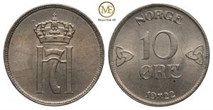 10 øre 1922 Haakon VII. Kv.0