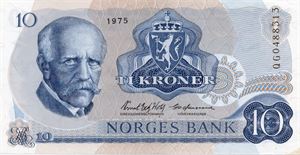 10 kroner 1975 QG erstatning