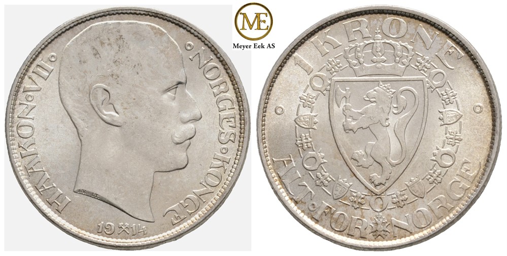 1 krone 1914 Haakon VII. Kv.0