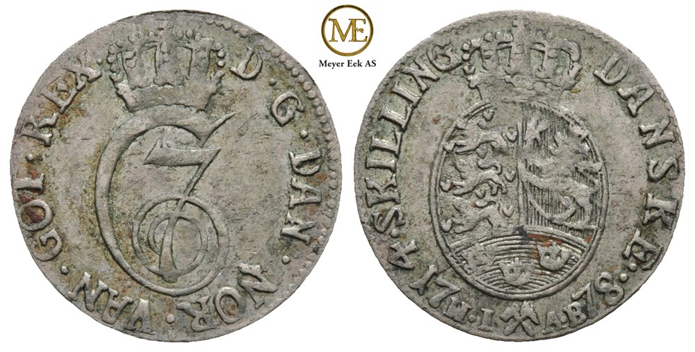 4 skilling 1778 Christian VII. Kv.1/1+