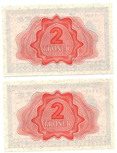 2 kroner 1944 C.9759006-7 i serie. Kv.0