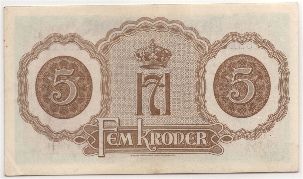 5 kroner 1944 X.289101. Kv.01