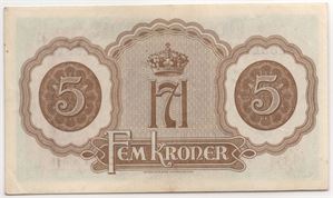 5 kroner 1944 X.289101. Kv.01