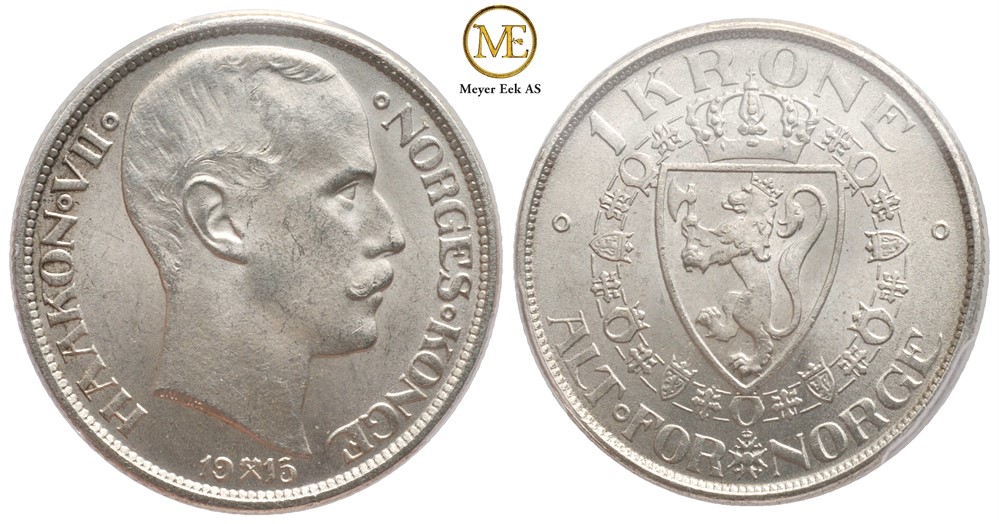 1 krone 1915 Haakon VII. Kv.0