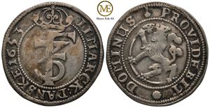 2 mark 1653 Frederik III. Kv.1+