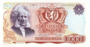 1000 kroner 1987 E.3973865. Kv.0