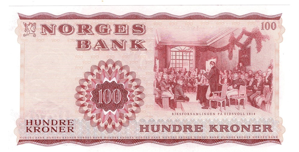 100 kroner 1962 Z.0066981. Erstatningsseddel. Kv.0